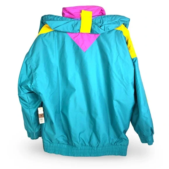 Vintage Apres Sport Ski Jacket Teal Purple Yellow Pink Retro 80s NEW w/ Tags NOS - Picture 2 of 15